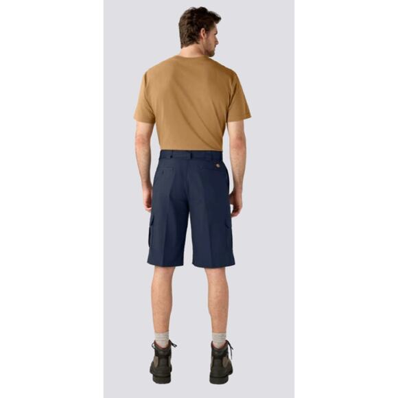 New Mens DICKIES Navy Blue Flex Relaxed Fit 13" Cargo Work Shorts Size 32 - Picture 2 of 7